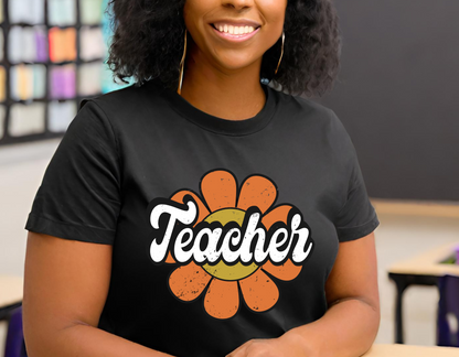 Teacher Floral Retro