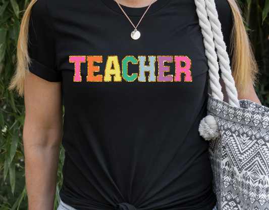 Teacher Faux Chenille Letters