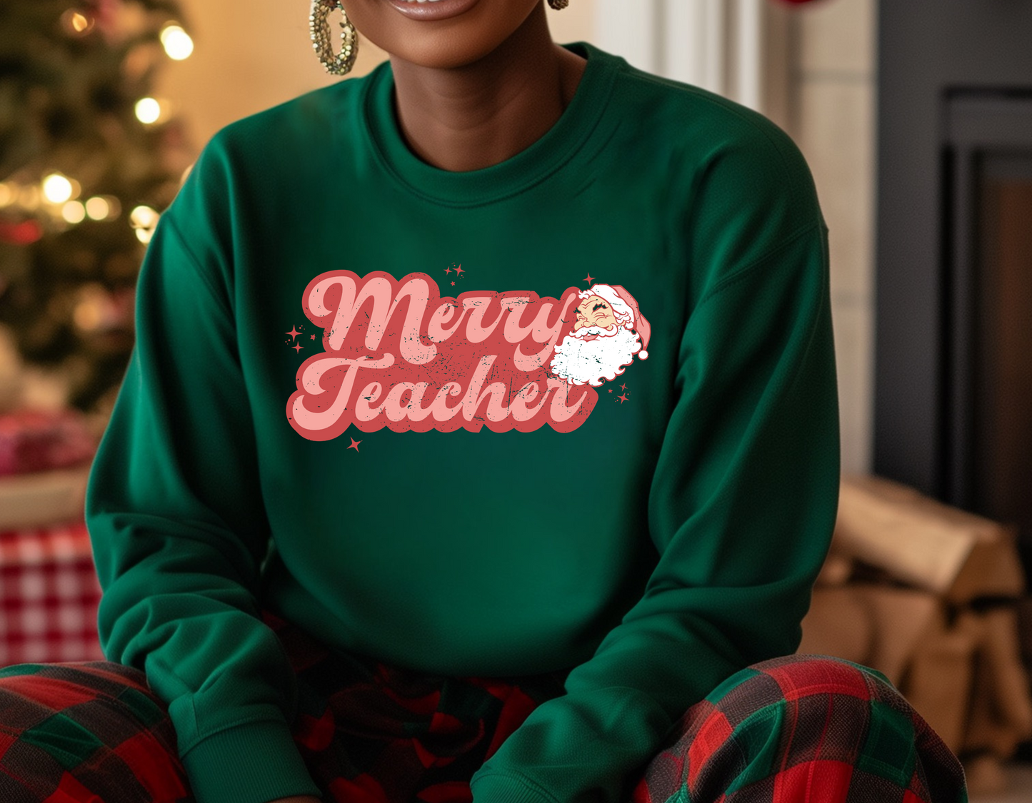 Merry Teacher with Santa