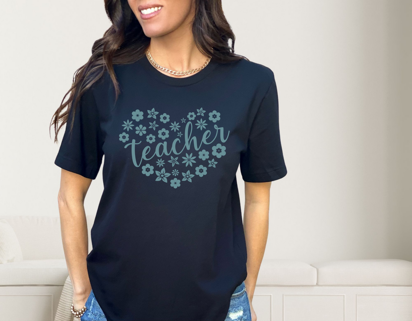 Teacher Floral Heart